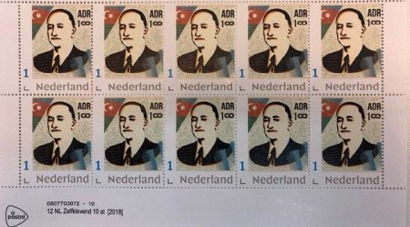 Hollandiyada ADR-in 100 illiyinə həsr olunan poçt markası buraxıldı