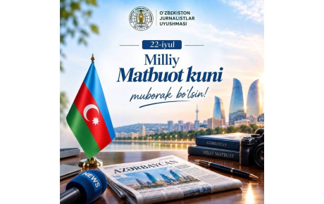 Özbəkistan Jurnalistlər Birliyinin sədri Azərbaycan Milli Mətbuat Günü münasibətilə Azərbaycanlı həmkarını təbrik edib